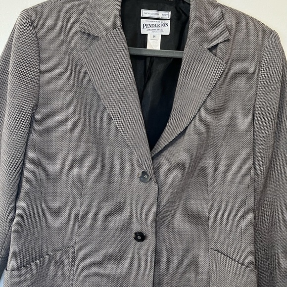 Vintage Pendleton Charcoal Gray Stretch Virgin Wool Two Button Blazer - Picture 4 of 4